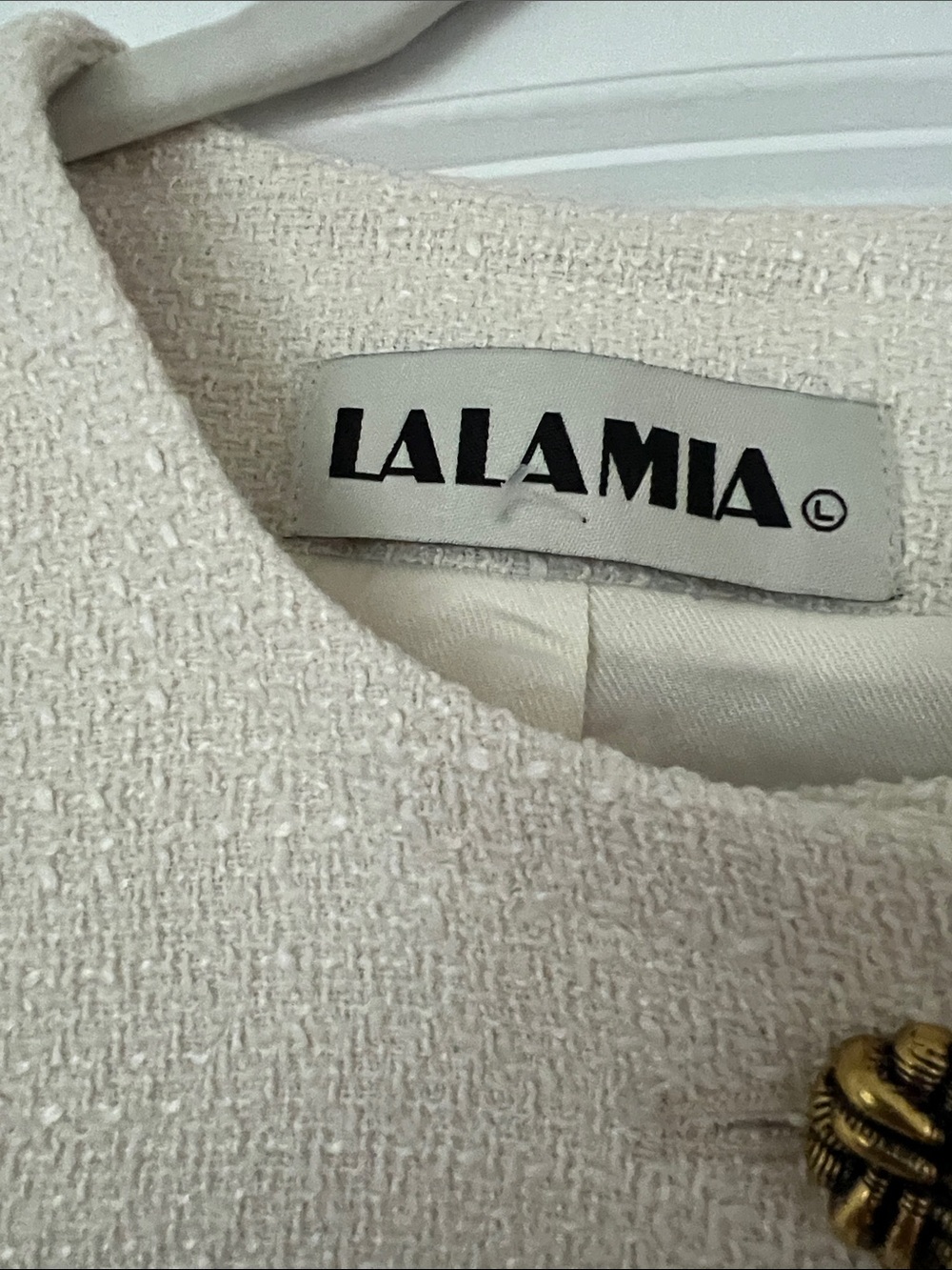Cream Textured Cropped Jacket - Picture 2 of 5
